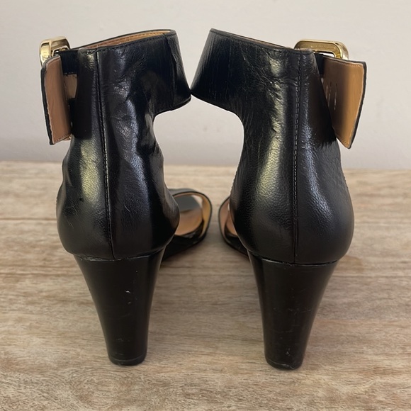 Nine West black ankle strap wedge sandals - Picture 8 of 13
